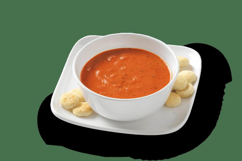Side of Tomato Basil Bisque   · Rich and zesty tomato soup with cream, sherry, basil and garlic. | 140 Calories | V | LC | G-S