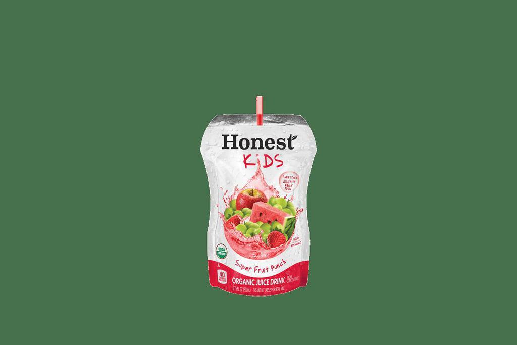 Honest Kids Organic Fruit Punch · No sugar added. Grape, strawberry, apple, watermelon juices and other ingredients…unite! | 40 Calories