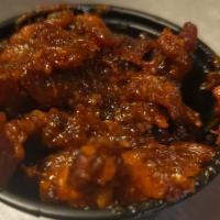 4oz Bacon Jam · Chopped bacon, minced red onion, rice wine vinegar, brown sugar, chipotle peppers and molass...