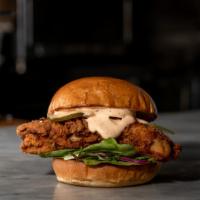 Chicken Sandwich · POPULAR. Our famous buttermilk fried chicken breast,Spring mix, pickles, chipotle ranch on a...