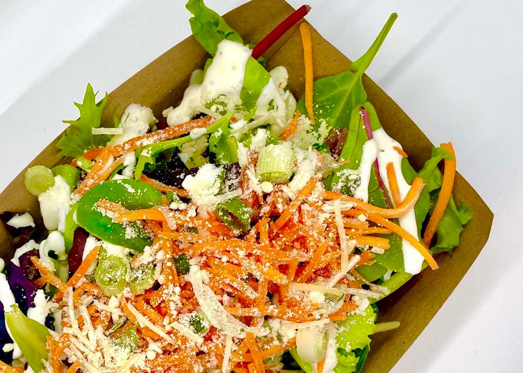 Combo SALAD · Fresh Mixed Greens with Buttermilk Ranch Dressing, Shredded Carrots, Scallions, Parmesan Cheese and Herbs