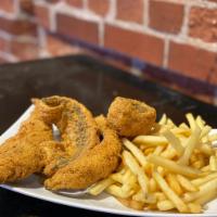 Fish and Chips · Fried fish served with french fries. 