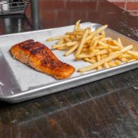 Grilled Salmon  · Salmon grilled to perfection served with french fries. 