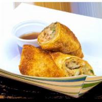 Chicken Eggroll · 1 Eggroll. Chicken & veggies in a delicious, edible wonton sleeping bag. Comes with a side o...
