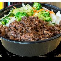 Steak Teriyaki Bowl · Got beef, bro? We do. And it’s hand-trimmed, lean, marinated beef, cooked in a hot wok and s...