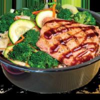Teriyaki Salmon Bowl (Regular Bowl Only) · Pan-Seared Wild Caught Salmon Drizzled With our Famous Teriyaki. Try it with a Side Green Sa...