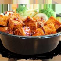 Spicy  Tofu Teriyaki Bowl · Crisp tofu on the outside, soft on the inside. Our hand-cut tofu is fried then stir-fried in...
