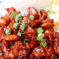 26. Spicy Chicken Teriyaki · Served with rice and salad