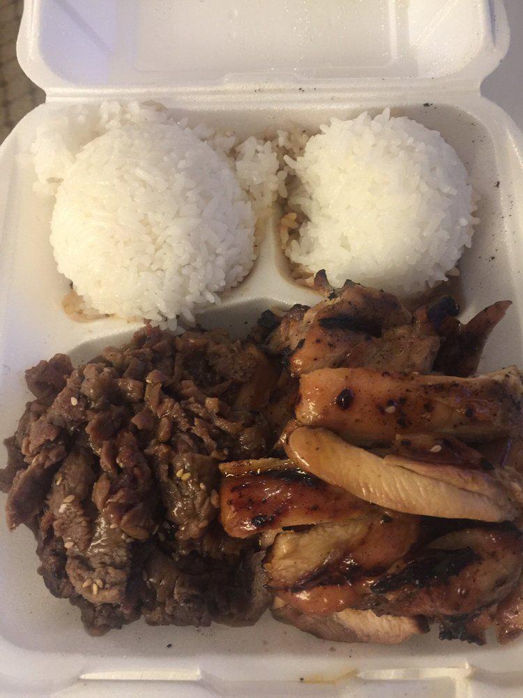 18. Chicken and Beef Combo · Served with rice and salad