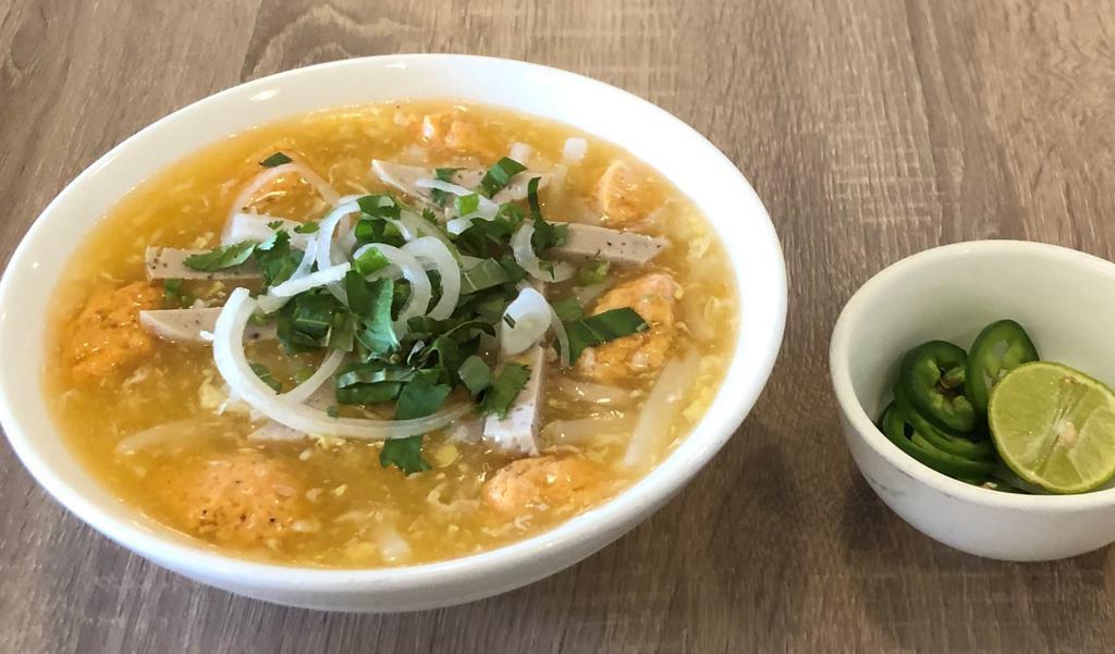 Banh Canh · Hue's pasta noodle soup with shrimp and crab cake.