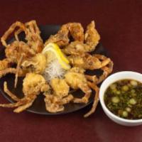 SOFT-SHELL CRAB · Crunchy on the outside, tender on the inside. Served with our special Joy sauce and green on...