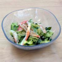 SNOW CRAB SUNOMO  (3PD) · Cucumber, wakame seaweed and Snow Crab in a sweet vinaigrette dressing topped with sesame se...