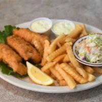 Fish and Chips · Cuts of Alaskan cod fillets dipped in our beer batter then deep fried. Served with french fr...