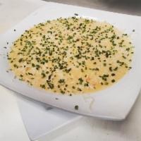 Crabmeat Bisque - Bowl · Real Crabmeat in a thick and creamy garlic seasoned Creole sauce with a sprinkle of Parmesan...