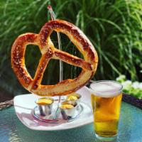 Jumbo Pretzel · Salted or plain served with honey mustard, Dijon mustard and cheese. 