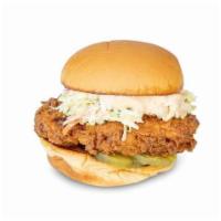 The BLVD · Crispy fried chicken, spicy slaw, dill pickles & Chipotle-Honey Sauce