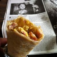 Breakfast Burrito · Served with potatoes, egg and cheese.