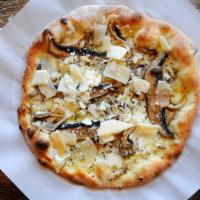 Di Bosco Pizza · Olive oil base, garlic, five cheeses, wild mushroom, portobello mushrooms, truffle oil, salt...