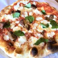 IMPOSSIBLE Meatball Pizza · classic marinara, five cheeses, impossible meatballs, basil