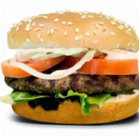 1/3 Lb. Greek Lamb Big Burger · This Burger comes with 1/3 Lb patty, Tzaziki Sauce, mixed greens, shaved onions and tomatoes.