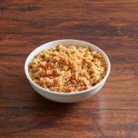 25. Combination Fried Rice · Made with chicken, BBQ pork and shrimp.