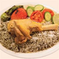8. Lamb Shank · Lamb shank served with special rice mixture of baby lima beans and fresh dill.