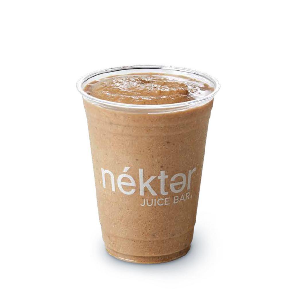 Pb Mocha · Peanut butter, premium cold brew, housemade cashew milk, vanilla protein, banana, cocoa nibs, and agave nectar. 40g* of protein (regular size)!