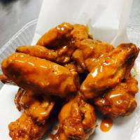 10 Party Wings · Bone-in wings with up to 1 flavors. (Dip not included)