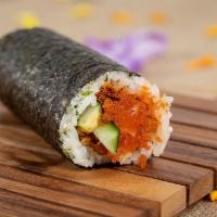 Shoyu Salmon Hand Roll · Our premium melt-in-your mouth Scottish salmon rolled with house shoyu, cucumbers, furikake ...