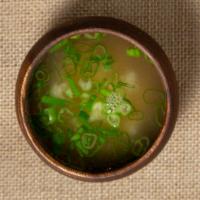 Miso Soup · Our made-to-order classic miso soup comes with fresh tofu, green onions and seaweed.