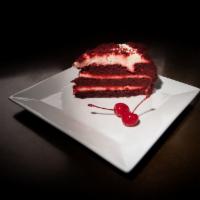Southern Red Velvet Cake · Delicious cake with cream cheese frosting.
