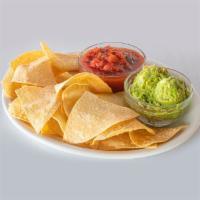Chips, Salsa and Guac · The classic done right featuring crisp tortilla chips, salsa and fresh guacamole for dipping...