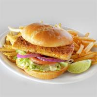Blackened or Grilled Mahi Fish Sandwich · Served blackened or grilled, this seansational seafood sammie is topped with lettuce, tomato...