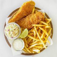 Yuengling Beer-Battered Fish and Chips · A generous portion of lightly fried haddock filet is served alongside natural-cut fries, cla...