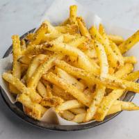 Side Garlic N Parm Fries · Natural-cut fries tossed in our garlic parm sauce.  (600 cal)