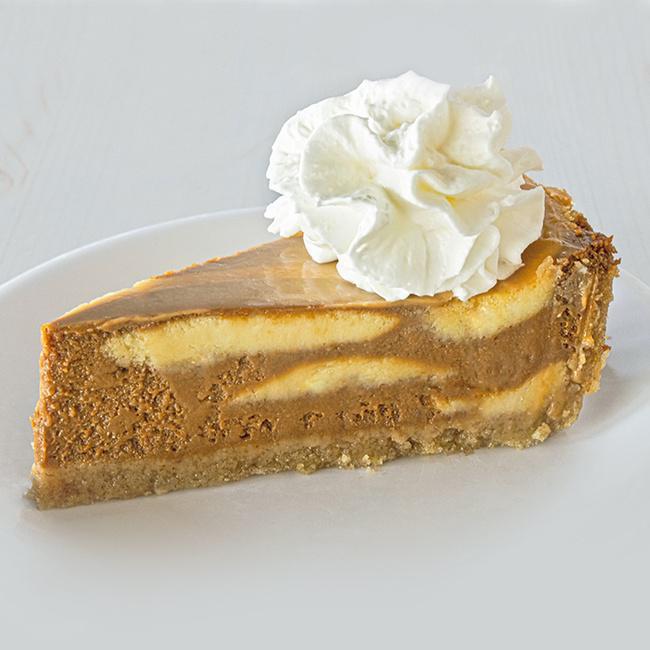 Sea Salt Caramel Cheesecake · Our creamy New York style cheesecake is smothered in a gooey layer of Hershey's caramel sprinkled with sea salt. (590 cal.)