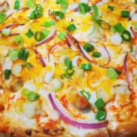 Buffalo Chicken Pizza · White sauce, original crust, mozzarella cheese, chicken, red onions, green onions, cheddar &...
