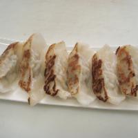 6 Piece Pan-Fried Gyoza · Choice of vegetable, shrimp or pork.