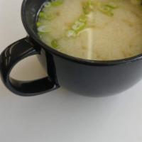 Miso Soup · Miso soup with tofu, wakame(seaweed) & scallions