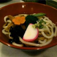 Udon or Soba Noodle Soup · Udon (Thick white wheat noodles) or Soba (Thin buckwheat noodles) with broth. Served with br...
