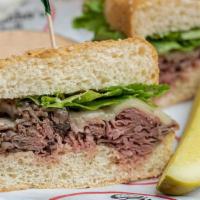 *Brown Moose · Choice roast beef, provolone cheese melt, fresh lettuce, and Groucho’s famous Formula 45 sau...