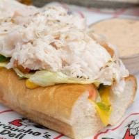 *DSHS-Turkey · A fat sub roll with melted American Cheese,  and a green salad center with lots of Italian d...