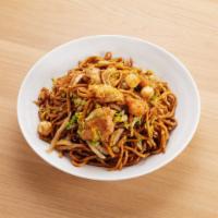 78. Seafood Chow Mein with Black Pepper Sauce · Hot and spicy.