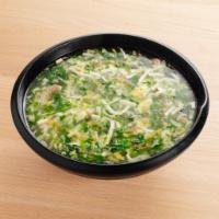 3. Vegetable with Shredded Pork in Tofu Soup · Soup made from bean curd.