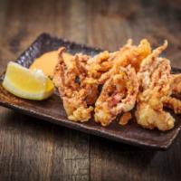 Ika Kara Age.. · Fried squid legs served with spicy mayo