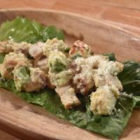Caesar Taco with Chicken · Grilled marinated chicken, Caesar dressing, avocado, romaine lettuce instead of a tortilla a...