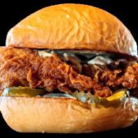 OG Chicken Sandwich · A juicy brined 6 oz chicken breast, hand battered and fried until crispy.  Served on a fresh...