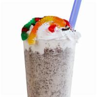 Worms and Dirt Shake · Crushed oreos and gummy worms.