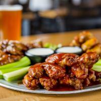 18 Pieces Wings- OUR BEST VALUE · Tossed in your choice of sauce, served with celery and ranch or blue cheese.