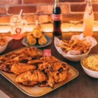 *Family Platter · Ideal for four-6 people - two whole chickens with your choice of four large sides.